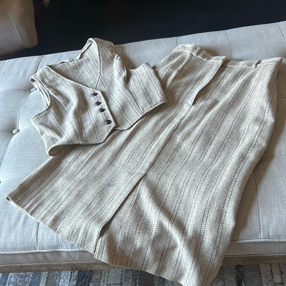 MJ Concepts in Sportswear Vintage Wool Blend Vest Skirt Set Size 13 - Picture 4 of 11